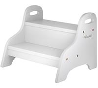 Kindsgut Wooden Step Stool with 2 Steps for Children, Discreet Colours, Environmentally Friendly Materials and Free from Harmful substances, Light Grey