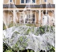 Kinearcharms Cover 1300 Square Feet 280g Halloween Spider Web Decoration with 60pcs Fake Spiders, Stretchable Halloween Cobwebs for Halloween Decoration Indoor and Outdoor Party Supplies