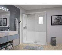 Kinedo Shower Enclosures Kinemagic Design, Corner, Central Band Frosted, 1700x900mm, Thermo, half-height, Sliding door