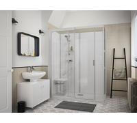 Kinedo Shower Enclosures Kinemagic Royal, Corner, Central Band Frosted, 1700x800mm, high, Sliding door