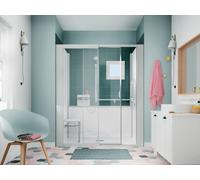 Kinedo Shower Enclosures Kinemagic Royal, Niche, Central Band Frosted, 1600x900mm, Thermo, half-height, Sliding door