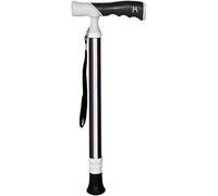 KINEPHARMA 96 cm Titanium Stick with Swivel Handle | for Height 1.55 to 1.8 cm | Walking Stick for Men and Women | Extendable Black and White Stick for the Elderly