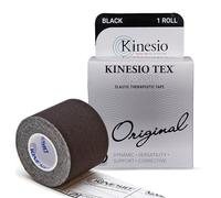 Kinesio Kinesiology Elastic Tape - Therapeutic Kinesiology Tape Roll for Knee Support - Latex-Free Physio & Sports Tape for Muscle Recovery, Breathable Cotton, Water Resistant - Black, 5 cm x 5 m