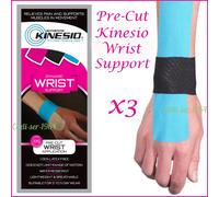 KINESIO Pre Cut Kinesiology Tape WRIST SUPPORT Latex Free GET 3 PACKS NEW
