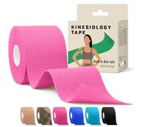 Kinesiology Tape 5m Roll - Sports and Medical Tape for Joint and Muscle Support, Multipurpose KT Tape, Body Tape, Knee Tape, Boob Tape, Physio Tape, Sports Tape, Trans Tape, Athletic Tape - Pink