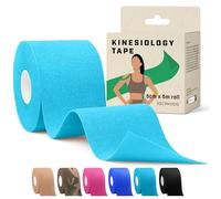 Kinesiology Tape 5m Roll - Sports and Medical Tape for Joint and Muscle Support, Multipurpose KT Tape, Body Tape, Knee Tape, Boob Tape, Physio Tape, Sports Tape, Trans Tape, Athletic Tape - Light Blue