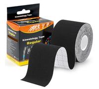 Kinesiology Tape 5m Roll, Support Muscle Tape, Elastic Therapeutic Sports Tape, Waterproof Physio Body Tape for Exercise, Sports Muscle Pain Relief (Black)