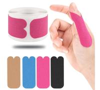 Kinesiology Tape, Precut Thumb Tape for Joint Support & Stability，Rose | Elastic Thumb Protect Straps Cotton Athletic Tape for Arthritis, Tendonitis, Trigger Fiinger, 50 Strips/Roll