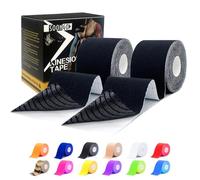 Kinesiology Tape Rock Tape Physio Tape 2 roll, Elastic Therapeutic Sports Tape for Shoulder, Ankle, Elbow, Wrist, Knee Support, Waterproof Physiotherapy Body Tape for Muscle Pain by SOONGO (Black)