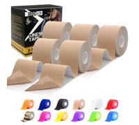 Kinesiology Tape Rock Tape Physio Tape 5m roll, Elastic Therapeutic Sports Tape for Shoulder, Ankle, Elbow, Wrist, Knee Support, Waterproof Physiotherapy Body Tape for Muscle Pain by SOONGO (Beige)