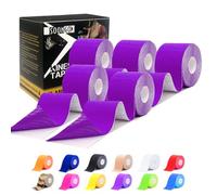 Kinesiology Tape Rock Tape Physio Tape 5m roll, Elastic Therapeutic Sports Tape for Shoulder, Ankle, Elbow, Wrist, Knee Support, Waterproof Physiotherapy Body Tape for Muscle Pain by SOONGO (Purple)