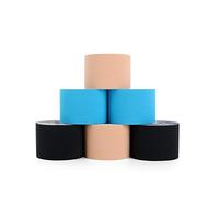 Kinesiology Tapes 6 Rolls, Waterproof Physio tape Muscle Tape for Injured Muscle Recovery & Joints Support, 5cm x 5m per Roll (Beige, Black, Blue)