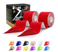 Kinesiology Tapes Rock Tape 2 Rolls Relieve Muscle Soreness and Strain Shoulders Wrists Knees Ankles Elastic Waterproof Good Air Permeability Hypoallergenic Red 5cm*5m by SOONGO