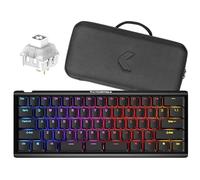 KINESIS Gaming TKO Mechanical Keyboard | Clicky White Switches | 60% Layout | Split Spacebar | Hotswap | PBT Keycaps | Aluminum Body | SF Shock Limited Edition Travel Case