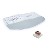KINESIS mWave Ergonomic Keyboard for Mac (White) | Mechanical Switches | Bluetooth & USB | Programmable | Backlit | macOS Modifiers & Hotkeys