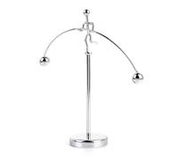Kinetic Art Balance Sculpture, Steel Physics Desk Toy for Home and Office, Educational Kinetic Decor, Stress Relief Learning Tool, Handcrafted Silver Desk Ornament