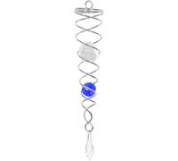 Kinetic Art Crystal Twist Metal Wind Chime - 3D Hanging Game Easy Spin - Stainless Steel Crystal Twist and Glass Ball with Hanging - Weatherproof - Decoration
