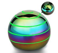 Kinetic Desk Ball Fidget Spinner Toy for Kids Adults, Cool Metal Luminous Hypnotic Spinning Fidget Optical Illusion Ball, Sensory Stress Relief Fidget Gyro Gifts for Boys Girls (Rainbow)