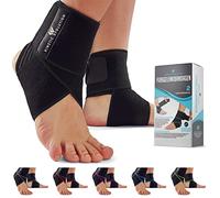 KINETIC EVOLUTION Ankle Brace for Men and Women, Flexible Ankle Support, Ankle Protection, Stabilised and Supported, Sports Bandage for Tennis, Football, Running (Pack of 2, Black)