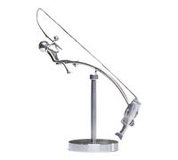 Kinetic Fishing Sculpture, 25 x 6 x 12 cm, The Fisherman Balancing Sculpture, Metal Fishing Statue, Boy Fishing Figure for Outdoor - Indoor Sculptures for Patio, Desk, Christmas, Nautical