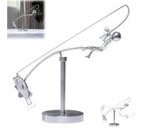 Kinetic Fishing Sculpture, Balance Art for Your Space, Fisherman Balancing Sculpture, Metal Fishing Statue Home Office Desktop Ornament, Kinetic Art Balance Toy (1PCS)