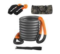 Kinetic Recovery Tow Rope (1.26" x 30ft, 55000LBS) Snatch Strap Kit with 2 Soft Shackles for Offroad Towing - Ideal for Trucks, SUVs, UTVs, ATVs, and Farm Equipment - Grey