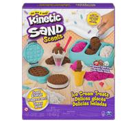 Kinetic Sand Scents, Ice Cream Treats Playset with 3 Colours of All-Natural Scented Sand and 6 Serving Tools