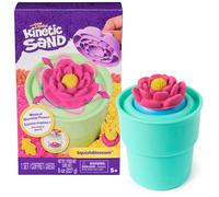Kinetic Sand, SquishBlossom Blooming Flower with 227g Neon Yellow and Pink Play Sand, Pot and Moulds, Gifts for Mum and Kids, Arts and Crafts Sensory Toys