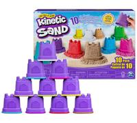 Kinetic Sand, Castle Containers 10-Colour Pack Non-Toxic Educational and Creative Sensory Play Sand Toys for Boys and Girls Aged 3+