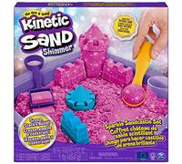 Kinetic Sand, Castle Shimmer 454g Glittered Pink 3 Accessories & Tray Included Toys for Boys Girls 3+ Years