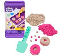 Kinetic Sand, Cookie jar Set with 227 g Play Sand (2 Colours), 1 Tool and 2 Shapes, Reusable Packaging, Crafts, Sensory Toys