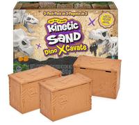 Kinetic Sand, Dino XCavate 3-Pack, Made with Natural Sand, Play Sand Sensory Toys