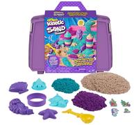 Kinetic Sand, Mermaid Palace Playset, 2.06lbs of Shimmer Play Sand (Neon Purple, Shimmer Teal, and Beach Sand), Reusable Folding Sandbox and Tools, Sensory Toys for Kids Ages 3 and up