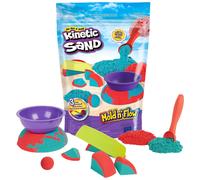 Kinetic Sand, Mould N' Flow 24 Oz Sand in 2 Colours Red and Green 3 Tools for Mo