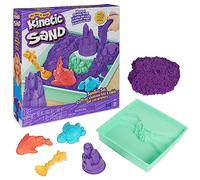 Kinetic Sand Sandbox Set, 1lb Purple Play Sand, Sandbox Storage, 4 Molds and Tools, Sensory Toys for Kids Ages 3+