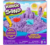 Kinetic Sand Sandbox Set - with 454 g Magic Kinetic Sand from Sweden in Purple, 3 Moulds and Shovel for Creative Indoor Sand Game, from 3 Years
