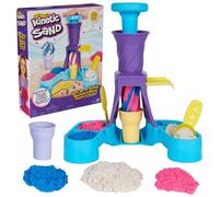 Kinetic Sand, Soft Serve Station with 396g of Play Sand (Blue, Pink and White), 2 Ice-Cream Cones and 2 Tools, Sensory Toys for Kids Aged 5 and up