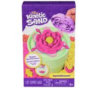 Kinetic Sand, SquishBlossom Blooming Flower with 227g Neon Yellow and Pink Play Sand, Pot and Moulds, Gifts for Mum and Kids, Arts and Crafts Sensory Toys