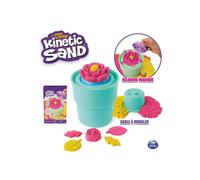 Kinetic Sand, SquishBlossom Blooming Flower with 227g Neon Yellow and Pink Play Sand, Pot and Moulds, Gifts for Mum and Kids, Arts and Crafts Sensory Toys