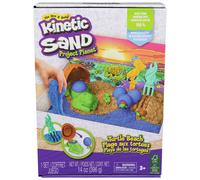 Kinetic Sand , Project Planet Turtle Beach with 14oz Play Sand, Tools & Molds, Sustainably Minded Eco Friendly Materials, Sensory Toys for Kids