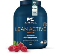 Kinetica Sports Lean Active Protein Powder - Wild Raspberry Flavour | 15.8g Protein/Serve, 72 Servings/1.8Kg Pack | High in Fibre & Protein with Green Tea Extract |Low in Fat & Sugar | Easy Mixability