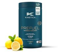 Kinetica Sports Prefuel Pre Workout -Citrus Flavour | 5.7g Amino Acids Blend,2.25g BCAA's & 92mg Caffeine/Serve, 30 Servings/300g| With Essential Vitamins, Minerals|Supports Performance & Energy Boost
