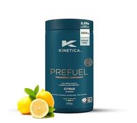 Kinetica Sports Prefuel Pre Workout -Citrus Flavour | 5.7g Amino Acids Blend, 2.2g BCAA's & 92mg Caffeine/Serve, 30 Servings/300g| With Essential Vitamins, Minerals|Supports Performance & Energy Boost