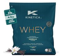 Kinetica Sports Whey Protein Powder - Vanilla Flavour | 23g Protein/Serve,130 Servings/4.5Kg Pack | Gluten Free Supplement | Optimum for Muscle Growth & Recovery | Mixes Well with Water, Milk & Shakes