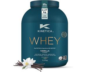 Kinetica Sports Whey Protein Vanilla 2.27kg 76 Servings 23g Protein BCAA Glutami