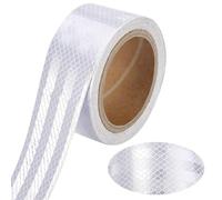 KineticKraft 10m x 5cm Reflective Tape White, Waterproof Adhesive Reflective Tapes, Security Marking Tape, High Visibility Safety Warning Tape, Self Adhesive Conspicuity Tapes for Trailer Boat Sign