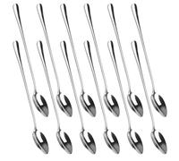 KineticKraft 12 Pcs Latte Spoons, Long Handle Coffee Spoons, Stainless Steel 7.8 inches Mixing Ice Cream Stirring Spoon, Tea Spoon for Latte Coffee Tea Milk Shake Dessert Ice Cream for Home and Cafe