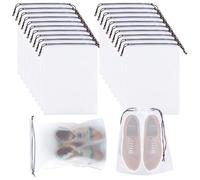 KineticKraft 20 Pieces Travel Shoe Bags, 40 x 30cm Multifunctional Waterproof Underwear Bag, Dust Proof Shoe Storage Bags, Transparent Shoe Bag, Portable Organizer Pouch with Rope for Clothes Cosmetic