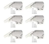 KineticKraft 6 Pieces Automatic Spring Catch, Mini Latch, Touch Release Catch Latch, Push to Open Door Catches, Touch Latch, Push Lock for Cupboards with Screws for Cabinet, Window