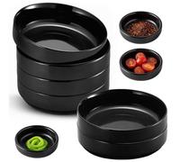 KineticKraft 6 Pieces Round Soy Sauce Dish, 8.7 x 2.5 cm Small Bowls for Dips, Dipping Bowls Sauce, Dipping Snack Bowl, Ingredient Prep Bowl, Reusable Mini Dish for Cooking for Snacks, Condiments